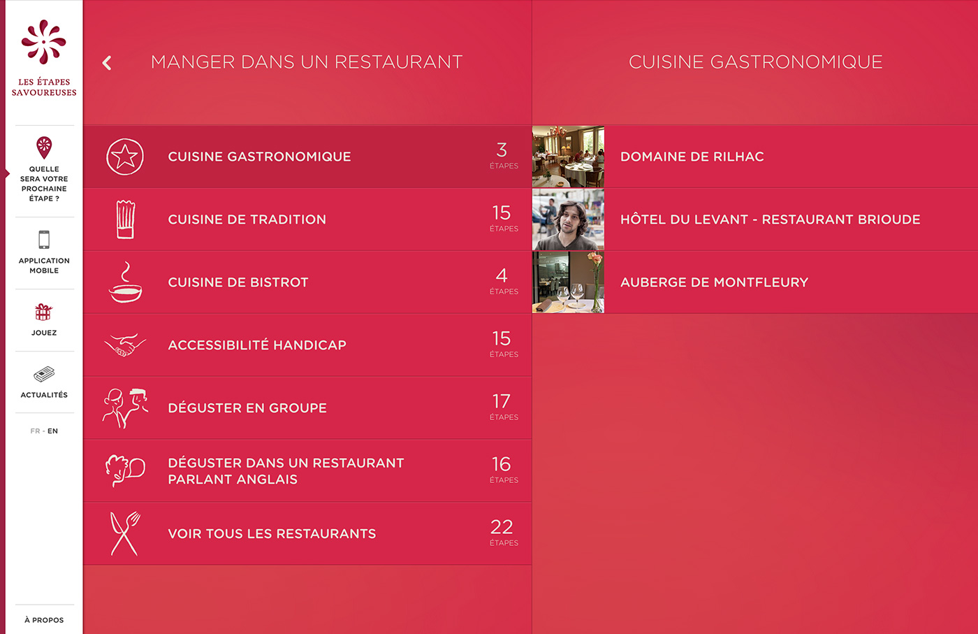 Les étapes savoureuses