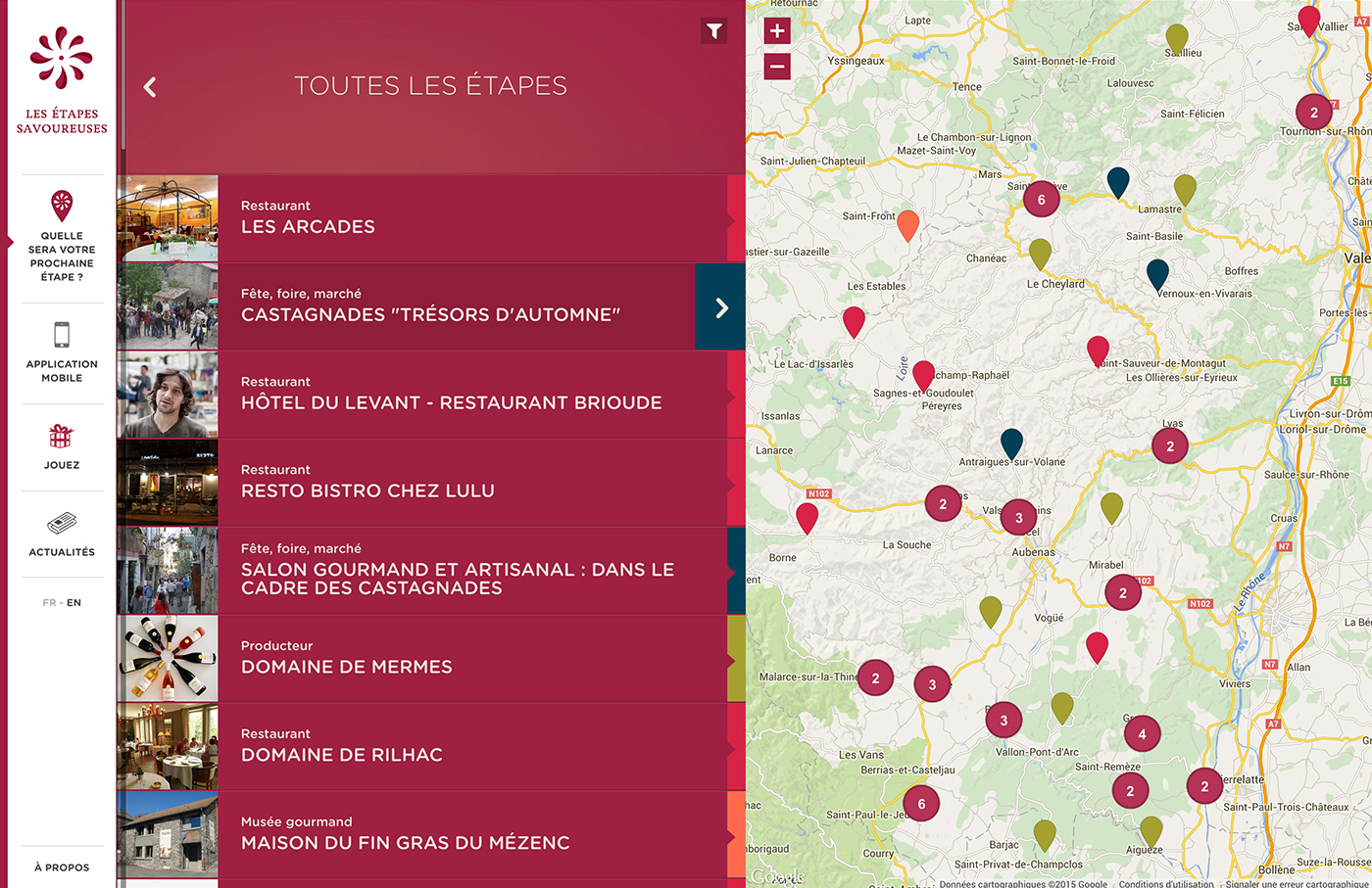 Les étapes savoureuses